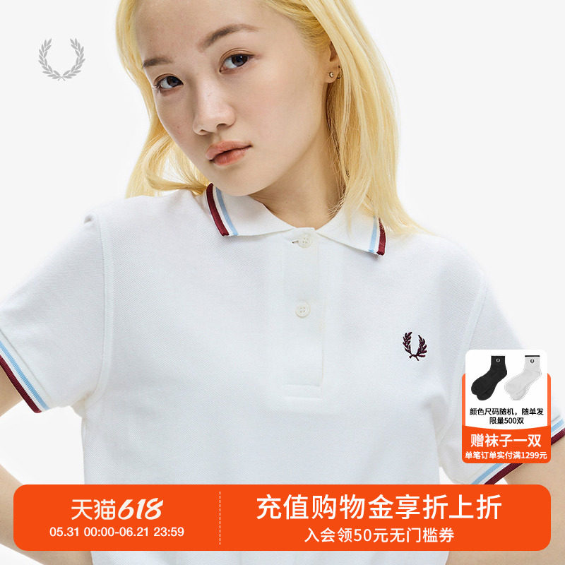 FRED PERRY女装短袖polo衫2026夏季新款活力麦穗刺绣翻领上衣G12