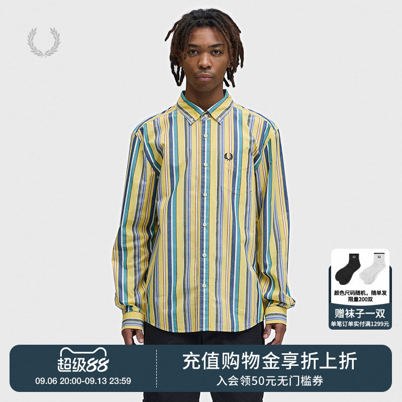 FREDPERRY竖条纹衬衫时尚个性图片