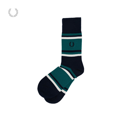 FREDPERRY拼色中筒袜时尚活力