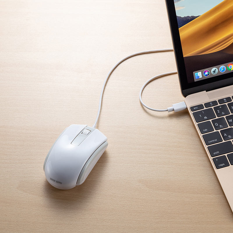 日本sanwa有线鼠标typec手机平板台式笔记本电脑家用办公小鼠标