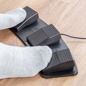 日本SANWA有线鼠标3按键自定义USB脚踏鼠标快捷键按键windows系统