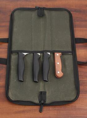 WESSLECO厨师刀具收纳包帆布多功能刀包手提中西餐厅厨师刀具包