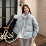 韩版时尚立领针织披肩羽绒服女2025冬季新款显瘦加厚白鸭绒短外套，女装羽绒服，2C111