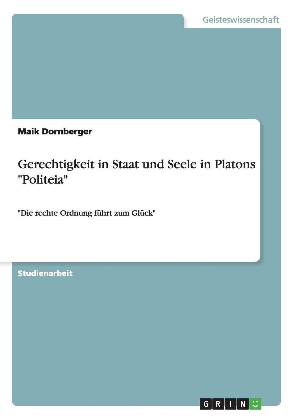 预售 按需印刷gerechtigkeit in staat und seele in platons "