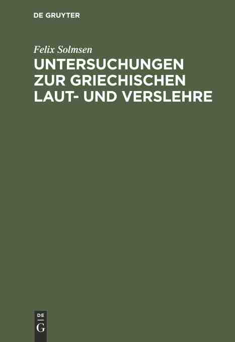 预售按需印刷 Untersuchungen zur griechischen Laut und Verslehre