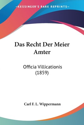 预售 按需印刷 Das Recht Der Meier Amter德语ger