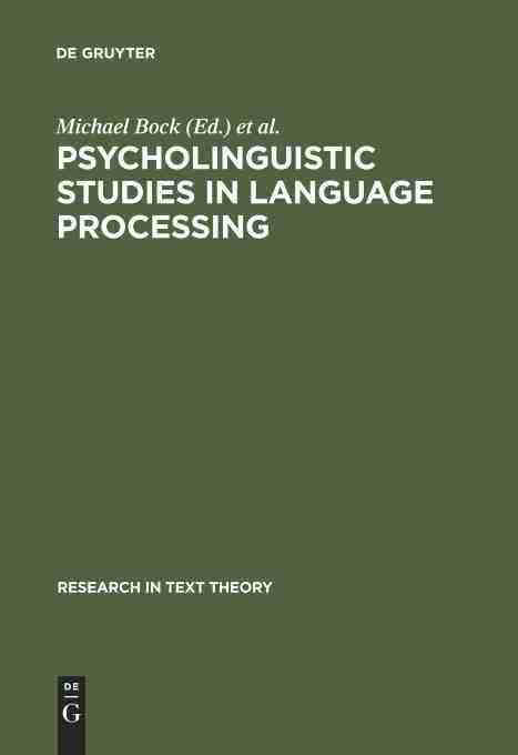 预售 按需印刷 psycholinguistic studies in language processing