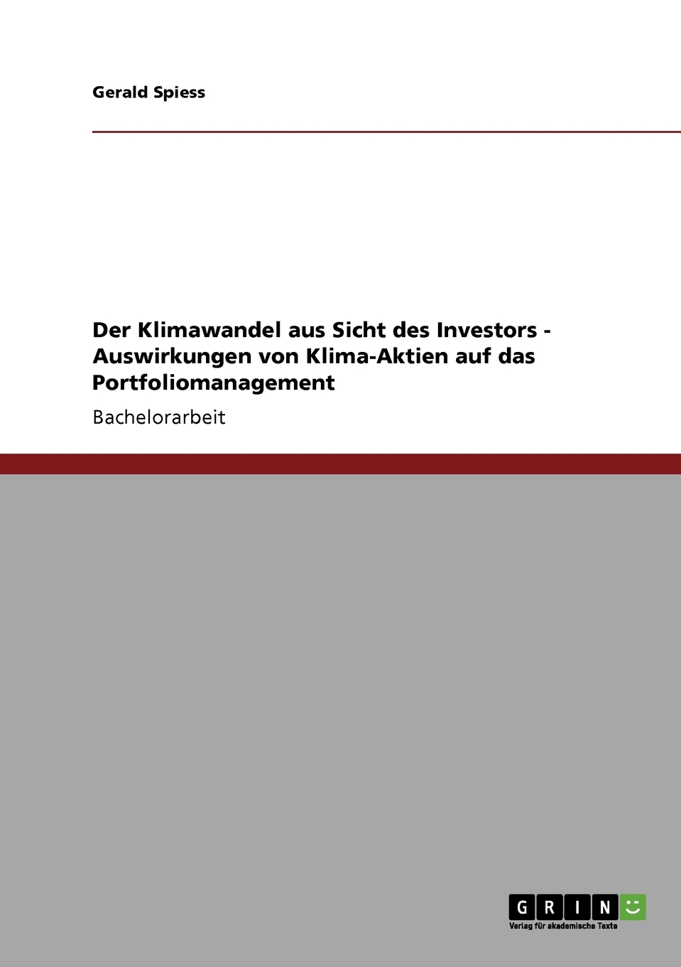 预售按需印刷Der Klimawandel aus Sicht des Investors- Auswirkungen von Klima-Aktien auf das Portfoliomanagement德语ger