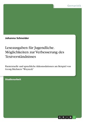 预售 按需印刷Leseausgaben für Jugendliche. M?glichkeiten zur Verbesserung des Textverst?ndnisses德语ger