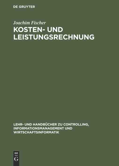 预售 按需印刷 Kosten  und Leistungsrechnung 书籍/杂志/报纸 经济管理类原版书 原图主图