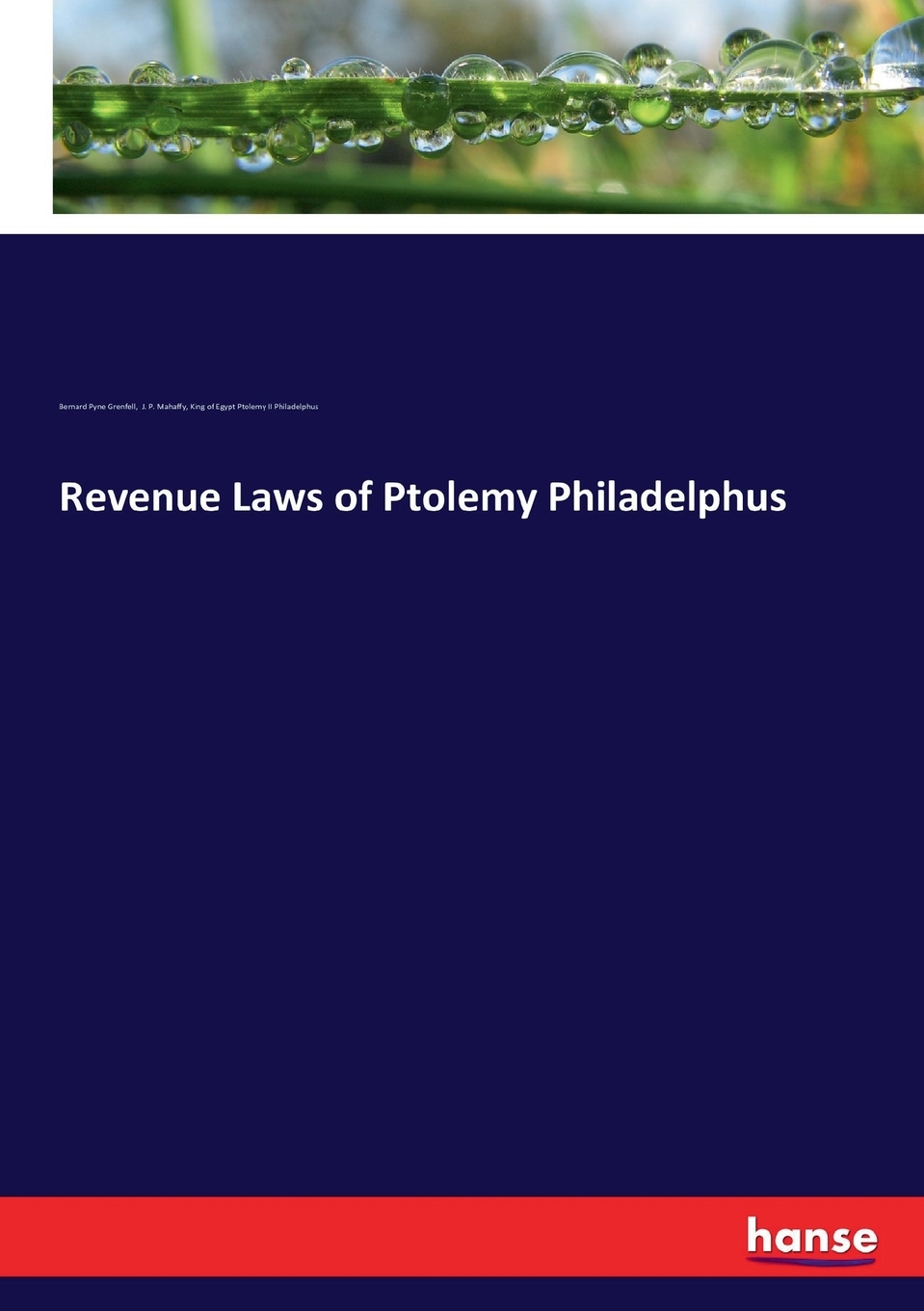 【预售按需印刷】Revenue Laws of Ptolemy Philadelphus-封面