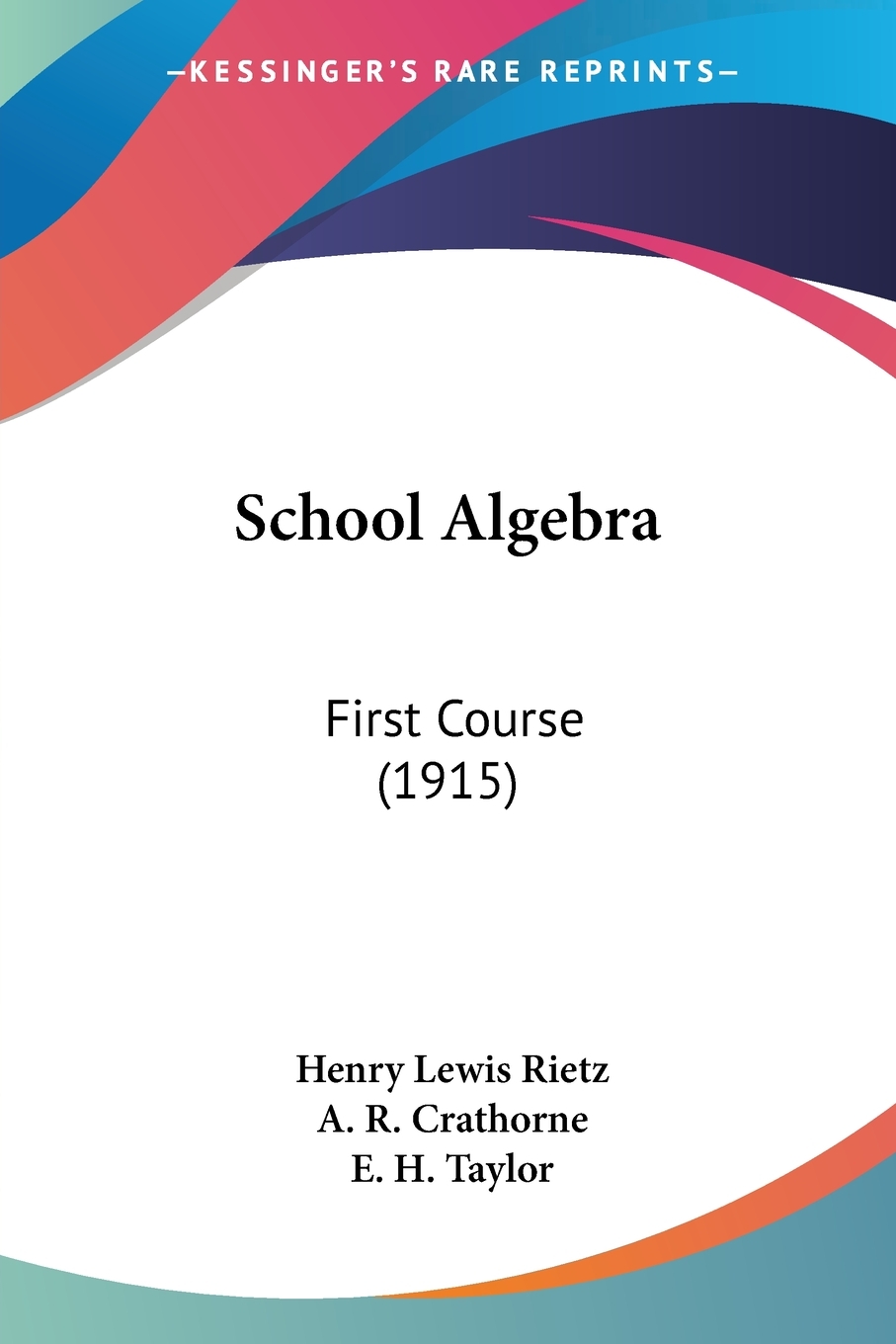 预售按需印刷 School Algebra