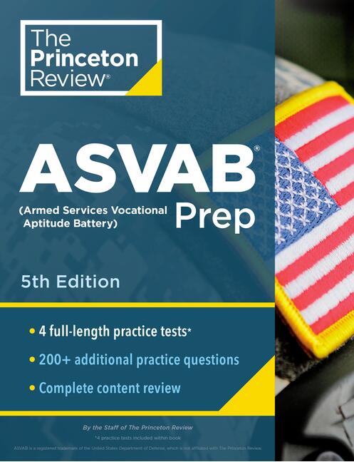 普林斯顿评论 军队职业倾向测验 第5版 英文原版 Princeton Review ASVAB Prep, 5th Edition 4套练习 内容复习 中图
