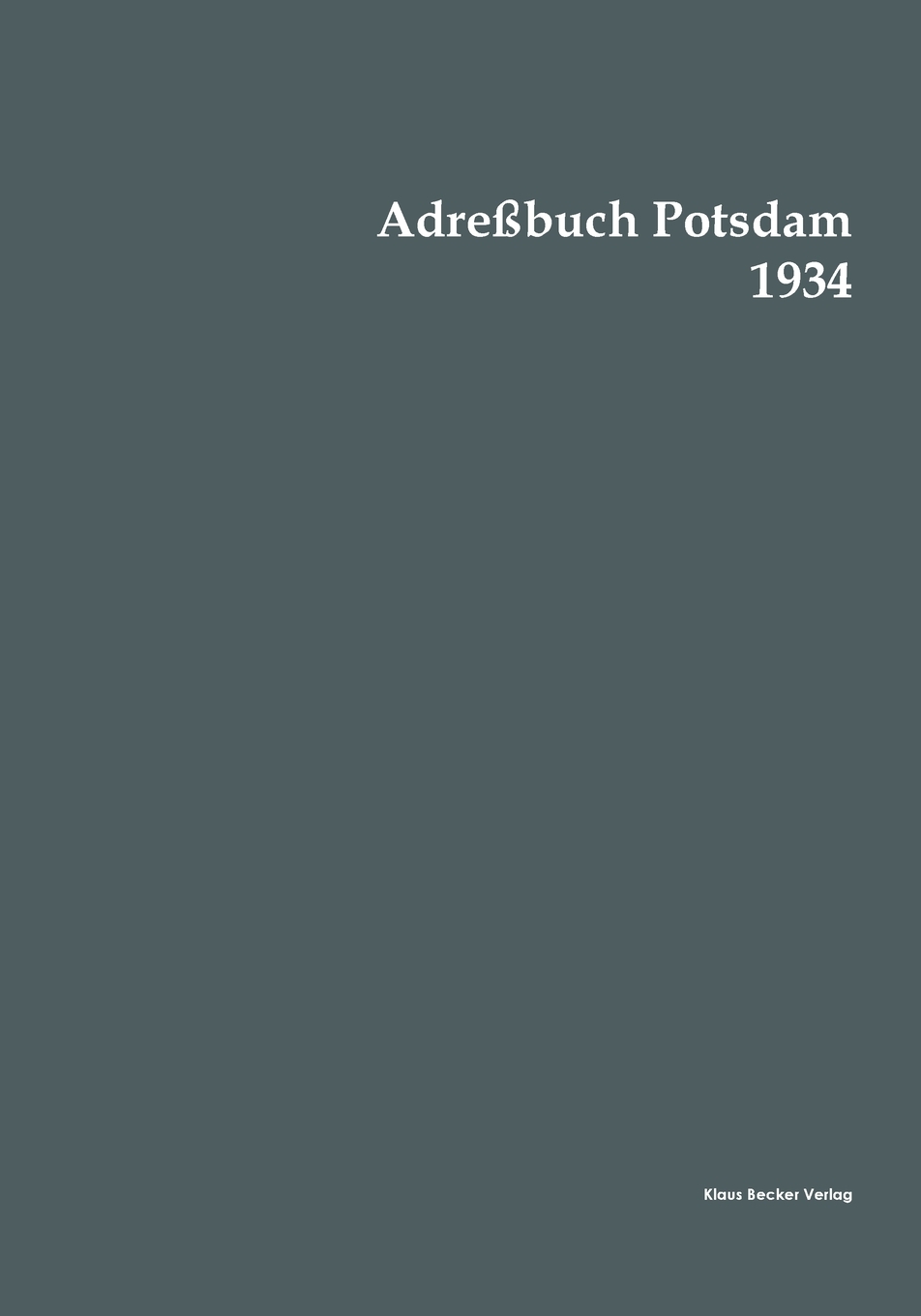 预售 按需印刷Adre?buch Potsdam 1934德语ger 书籍/杂志/报纸 原版其它 原图主图