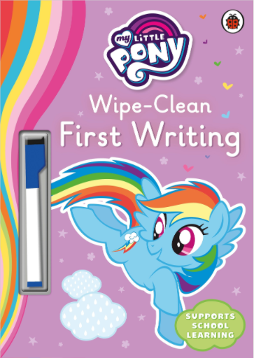 英文原版My Little Pony Wipe Clean First Writing小马宝莉擦擦书写字练习册带刷刷笔可重复擦写儿童启蒙图画书Pengu中图