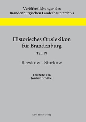 预售 按需印刷Historisches Ortslexikon für Brandenburg  Teil IX  Beeskow-Storkow德语ger