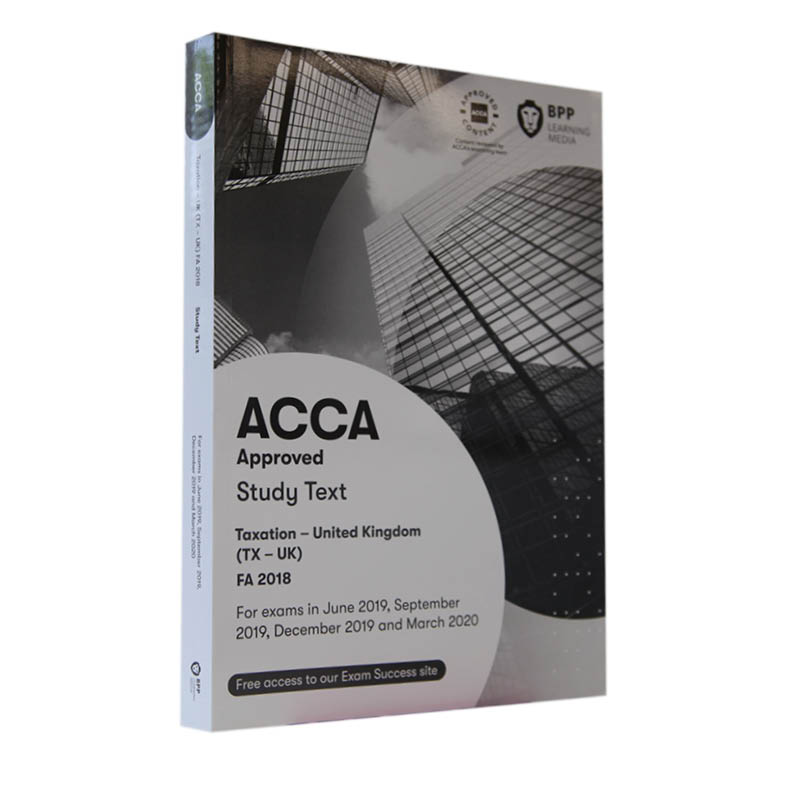 英文新版 ACCA Taxation FA 2018（TX-UK）(Study Text)(对应F6)赋税法教材教辅适用至2020年3月考试