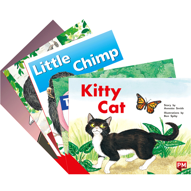 原版进口英文PM彩虹阅读系列PM READERS - RED, SET 3A FICTION READERS X 5红色级别 Level3A全套5册儿童初级英语分级阅读故事书
