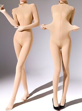 秋冬伪娘cd变装天鹅绒保暖大码五指脚趾女装大佬连体内衣丝袜男娘