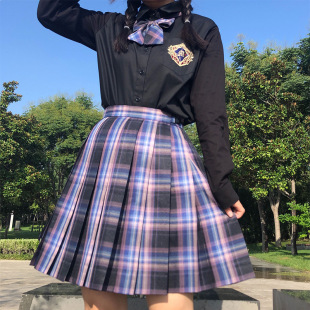 日系女装 学生制服男 大佬格子jk百褶裙可爱伪娘半身裙学院风cd变装