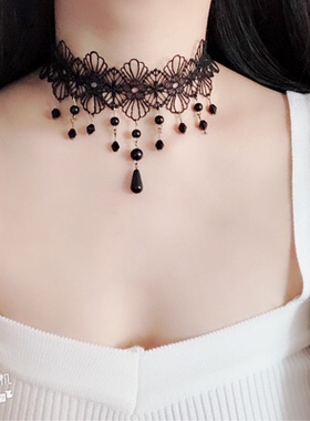 喉结性感蕾丝花朵饰品吊坠