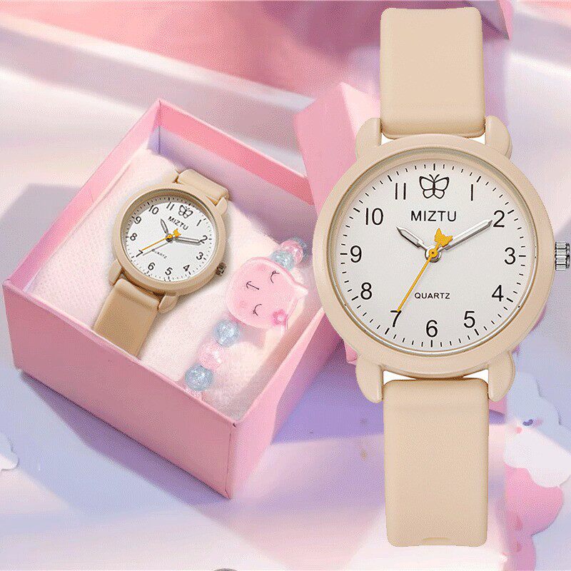儿童手表女生学院风简约森系中学生小清新潮流小学生可爱石英表