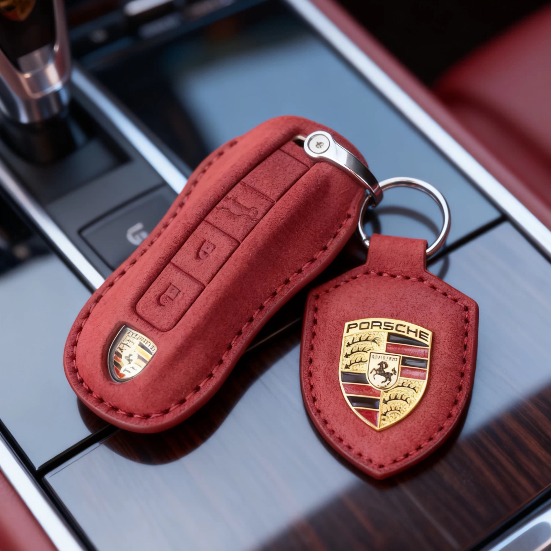 新款保时捷专用钥匙套卡宴macan帕拉梅拉taycan翻毛皮718