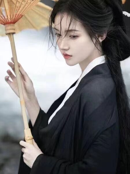 魏晋风广袖简约版汉服直裾摄影女超仙大袖衫日常交领改良学生汉服