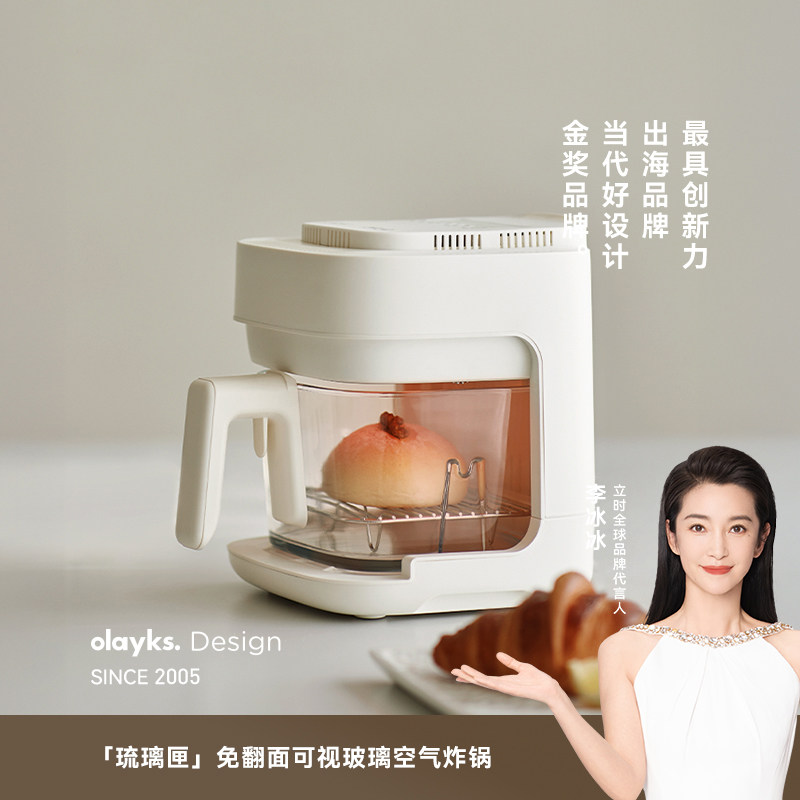 olayks立时小型空气炸锅家用可视