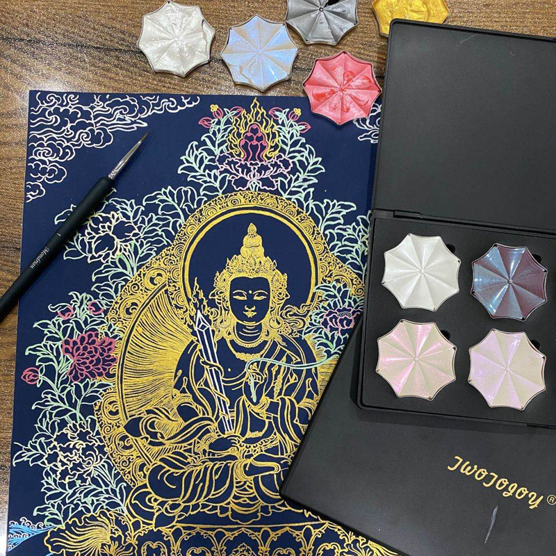 twotojoy涂涂乐珠光固体水彩颜料