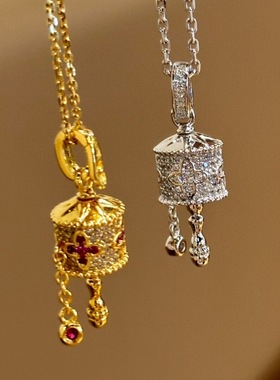 复古新中式满钻四叶花项链