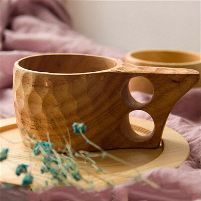 chinese portable wood coffee mug rubber wooden tea milk cups