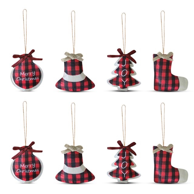 8 pieces merry christmas bell pendants set ornament decorati