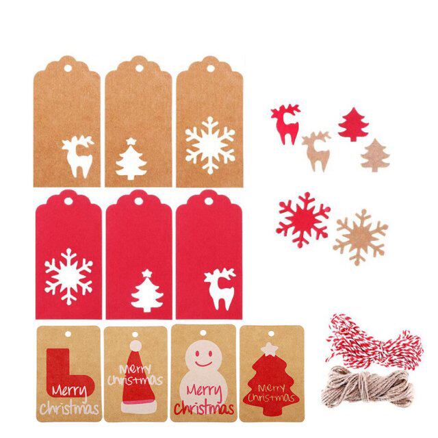 200/240pcs christmas paper gift tags vintage hang label with