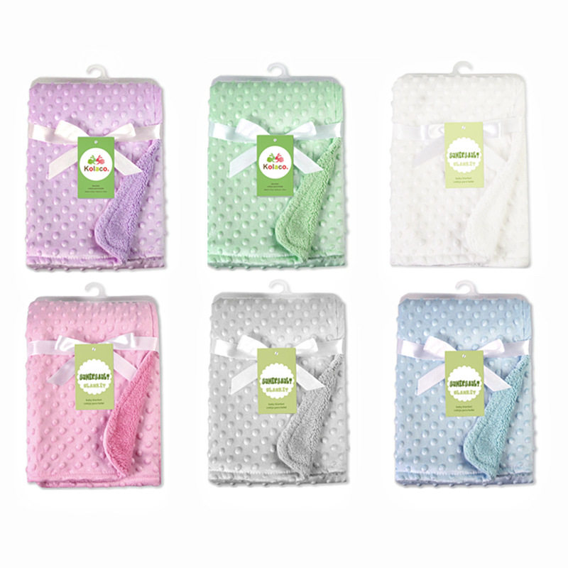 秋冬泡泡毯豆豆毛绒被婴儿毛毯盖毯短绒压泡空调毯Baby blanket