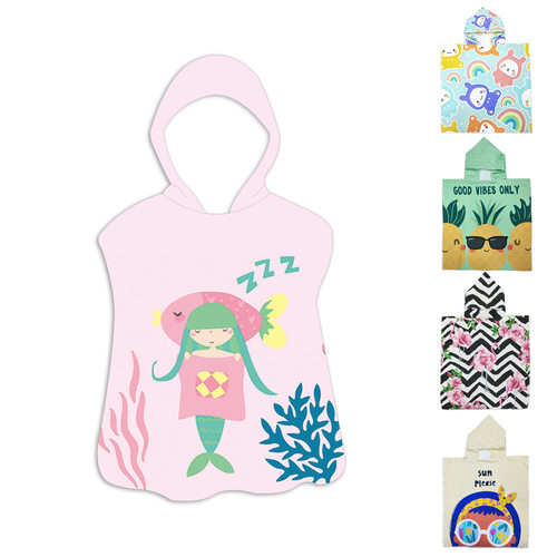 欧美热销沙滩浴巾儿童连