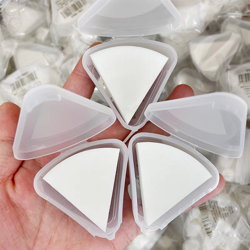 正品毛戈平三角皮面海绵粉扑