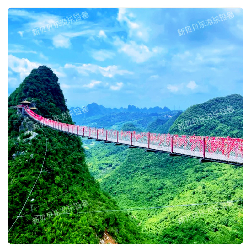 大型户外水上吊桥景区木质吊桥铁链桥钢丝桥景观桥水上拓展设木制