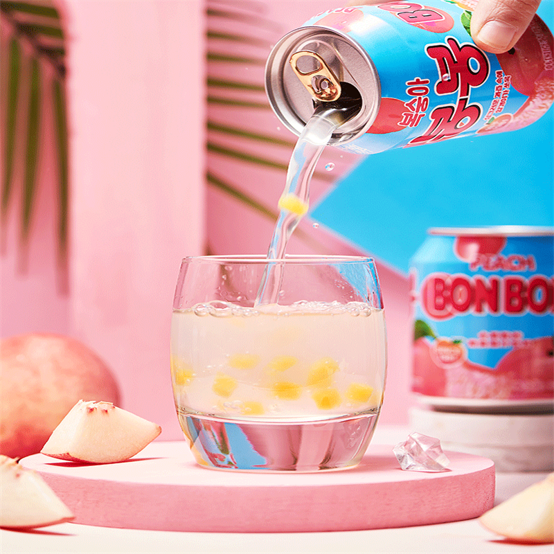 韩国进口海太桃汁饮料 桃果粒果汁饮品 238ml 批 发