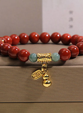 天然南红玛瑙手链女轻奢小众高级感翡翠转运珠葫芦吊坠手串送闺蜜