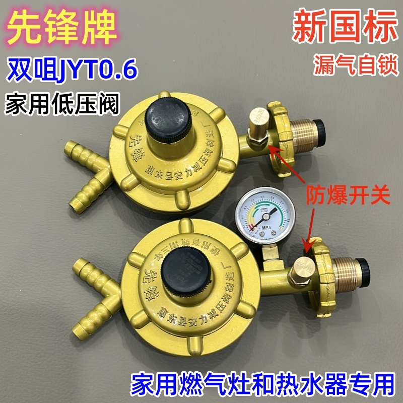 先锋牌家用防爆煤气阀0.6双咀带表低压阀热水器液化石油气减压阀 五金/工具 其他阀门 原图主图