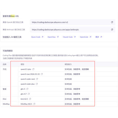 OpenClaw包月阿里云百炼Codingplan Pro共享token套餐无限api key