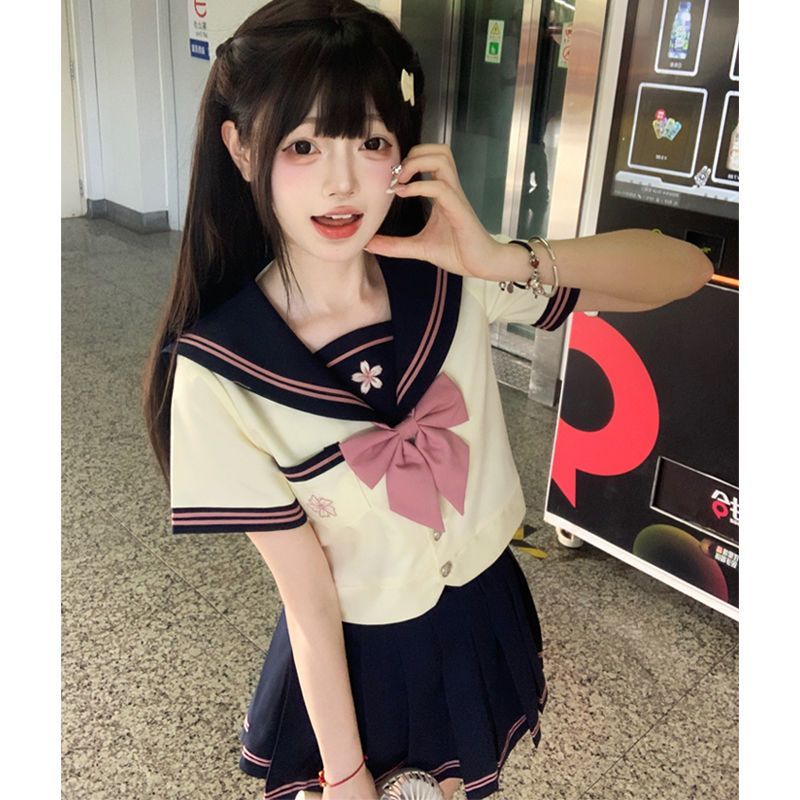小野中原创水手服jk制服长短袖正版日系夏秋基础款学院风套装