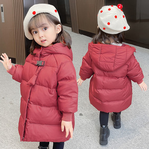 儿童羽绒服女童宝宝连帽防风保暖时尚中长款洋气加厚宽松新款韩版