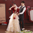 大码 敬酒服新娘胖mm200斤订婚晚礼服婚纱高腰遮肚子结婚回门服夏