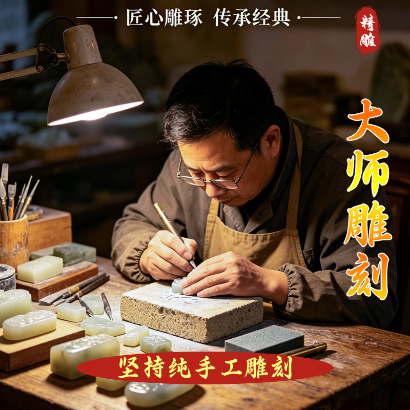 玉石加工雕刻翡翠和田玉南红玛瑙原石来料代加工手工俏色巧雕定做