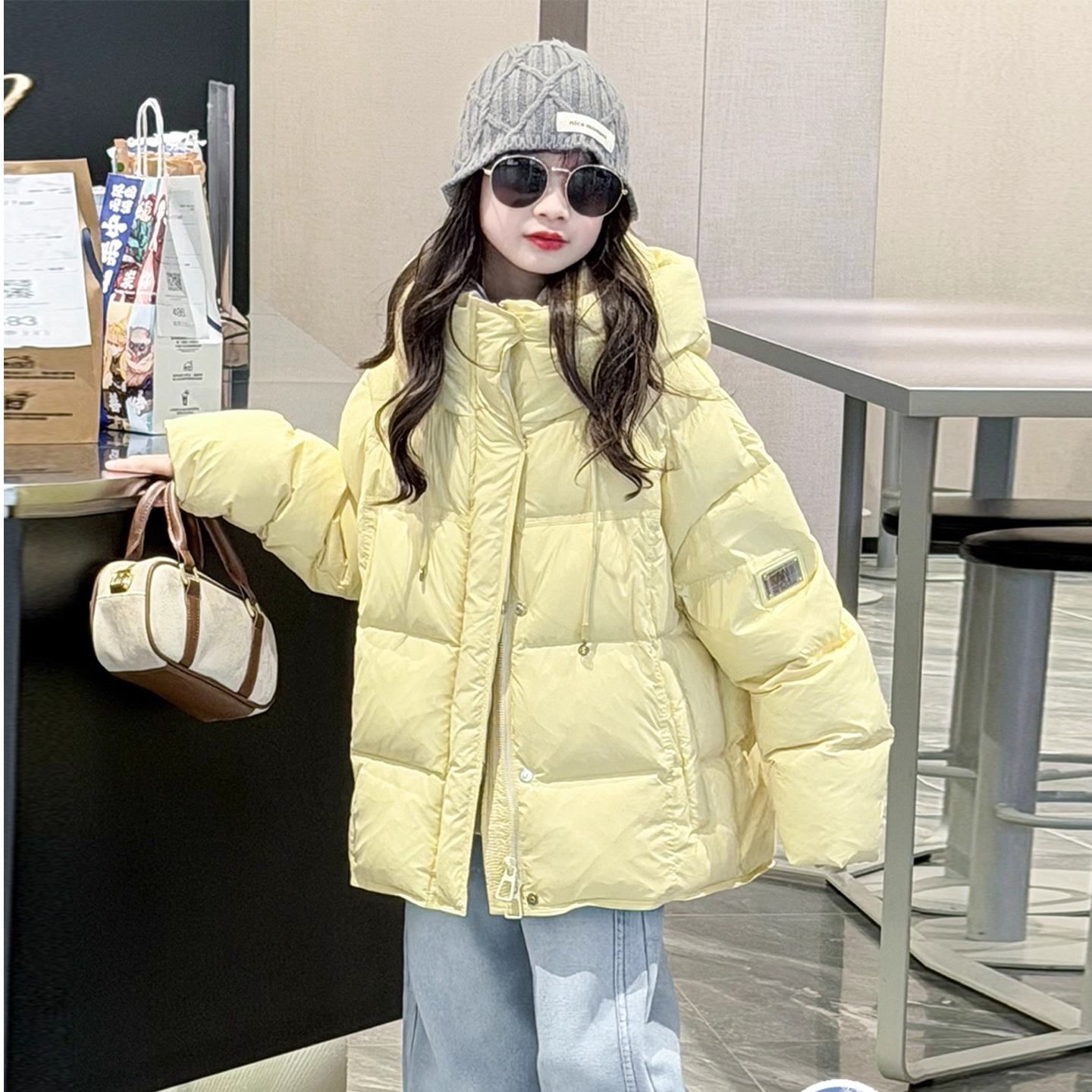 女童棉服外套2025新款韩版今年流行中大童儿童初中生加厚冬装棉衣