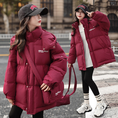 女童冬装棉服外套2025新款洋气大童女孩冬季加厚新款棉袄儿童棉衣