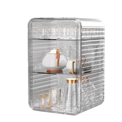 水杯架家用收纳置物架透明茶具收纳盒桌面白酒杯收纳架香水摆放架