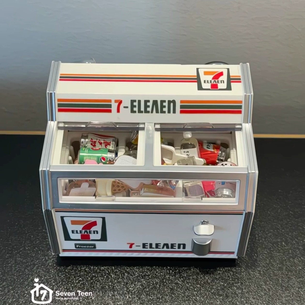 711便利店冰箱贴冰箱模型摆件可打开玩具个性创意小冰柜磁贴超市